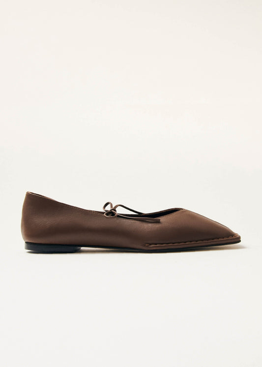 Sway Chestnut Brown Leather Ballet Flats-image