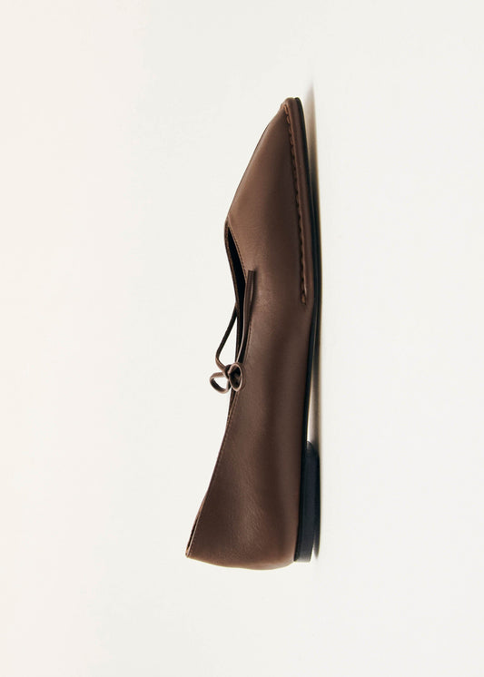 Sway Chestnut Brown Leather Ballet Flats-image
