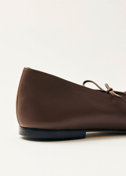 Sway Chestnut Brown Leather Ballet Flats-image