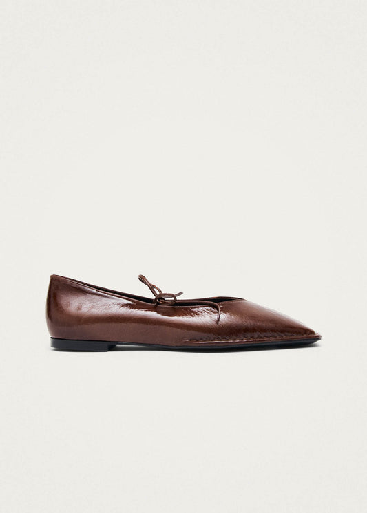 Sway Patent Brown Leather Ballet Flats-image