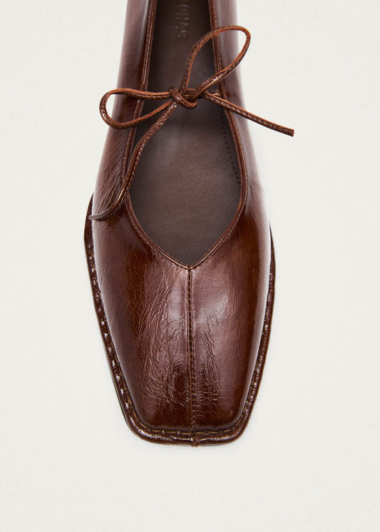 Sway Patent Brown Leather Ballet Flats-image