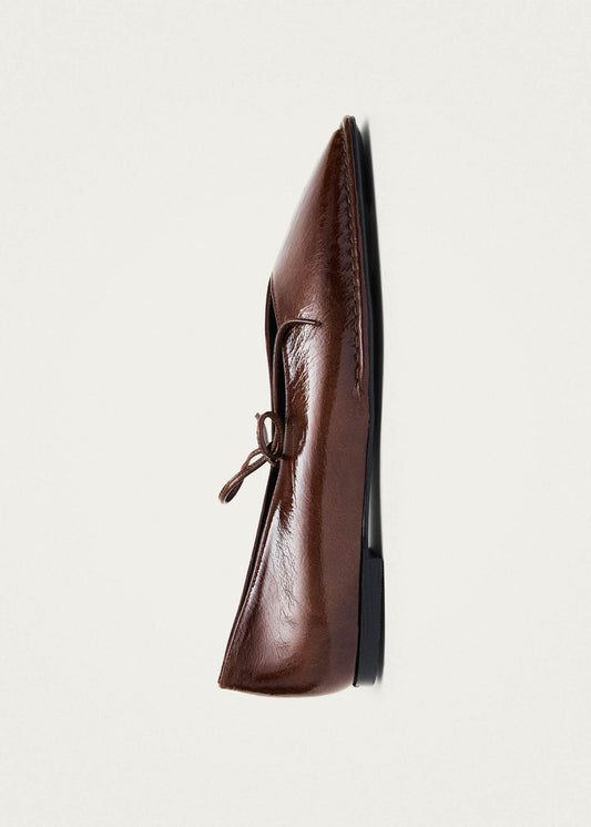 Sway Patent Brown Leather Ballet Flats-image