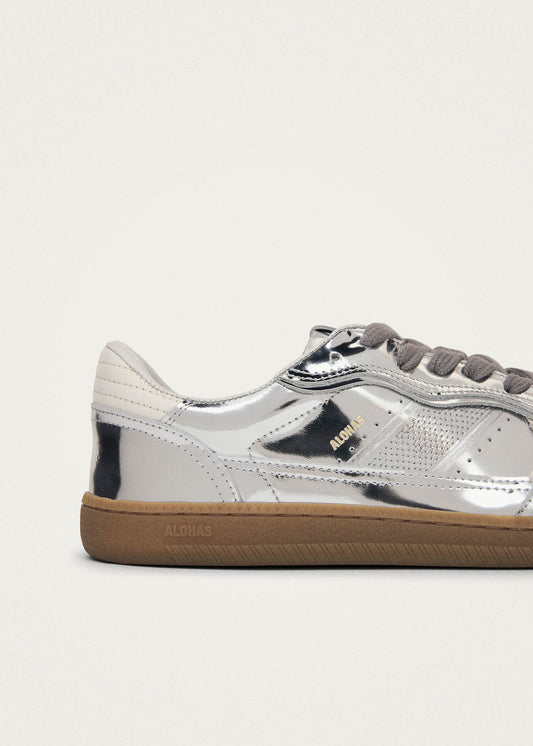 Tb.00 Barefoot Rife Shimmer Silver Cream Leather Sneakers-image