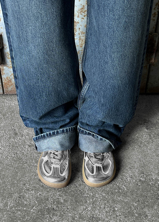 Tb.00 Barefoot Rife Shimmer Silver Cream Leather Sneakers-image