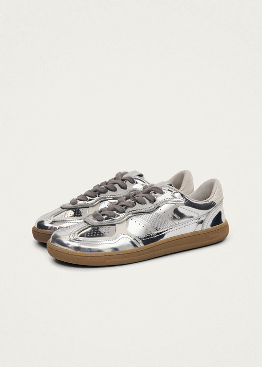 Tb.00 Barefoot Rife Shimmer Silver Cream Leather Sneakers-image