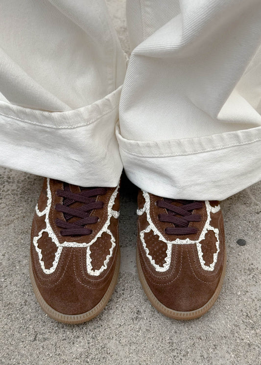 Tb.490 Crochet Chocolate Leather Sneakers-image