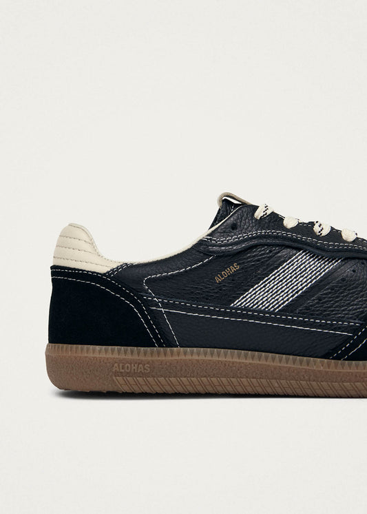 Tb.490 Rife Grain Black & Cream Leather Sneakers-image