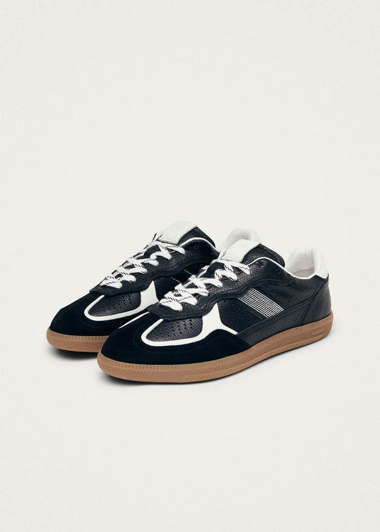 Tb.490 Rife Grain Black & White Leather Sneakers-image