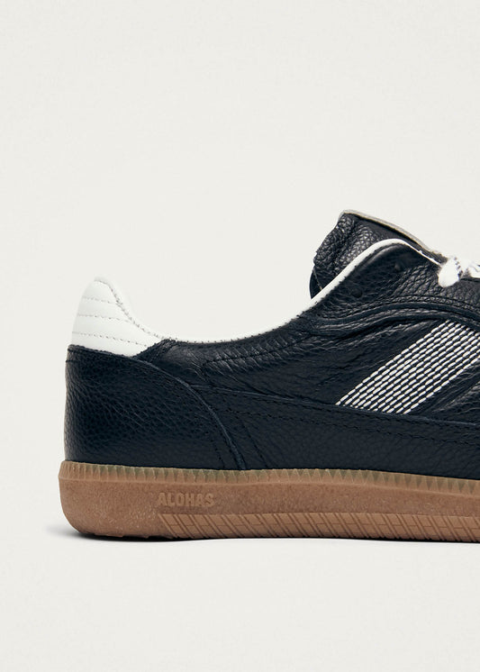 Tb.490 Rife Grain Black & White Leather Sneakers-image