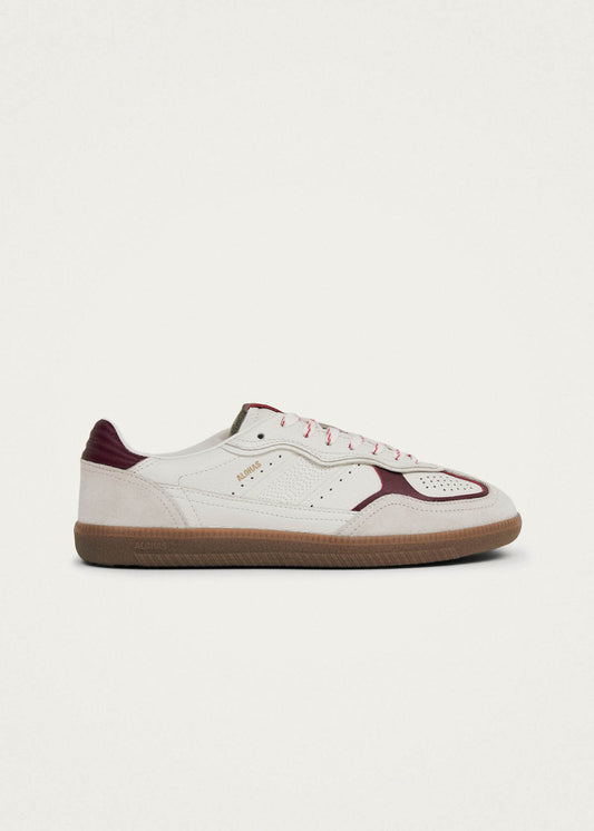 Tb.490 Rife Grain White Burgundy Leather Sneakers-image
