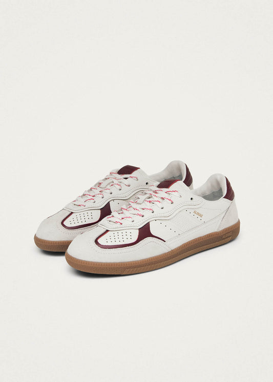 Tb.490 Rife Grain White Burgundy Leather Sneakers-image