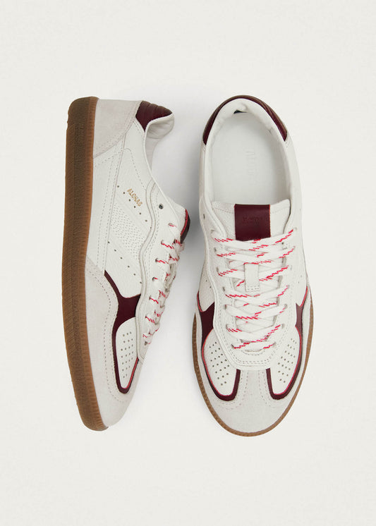 Tb.490 Rife Grain White Burgundy Leather Sneakers-image