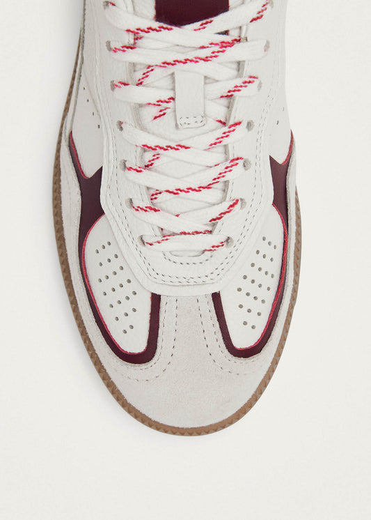Tb.490 Rife Grain White Burgundy Leather Sneakers-image