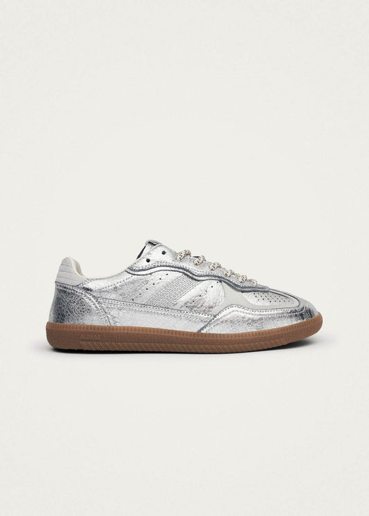 Tb.490 Shimmer Recycled Silver Cream Leather Sneakers-image