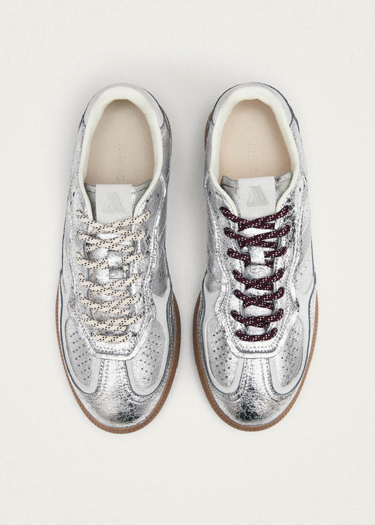 Tb.490 Shimmer Recycled Silver Cream Leather Sneakers-image