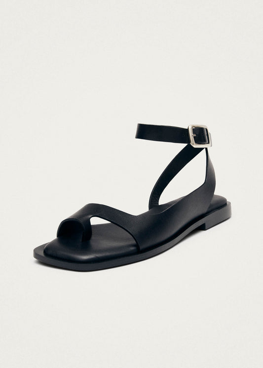 Tebas Black Leather Sandals-image