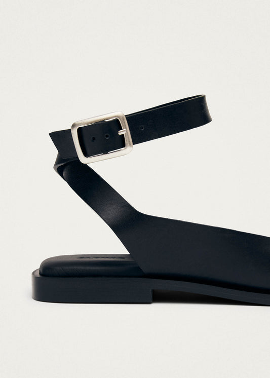 Tebas Black Leather Sandals-image