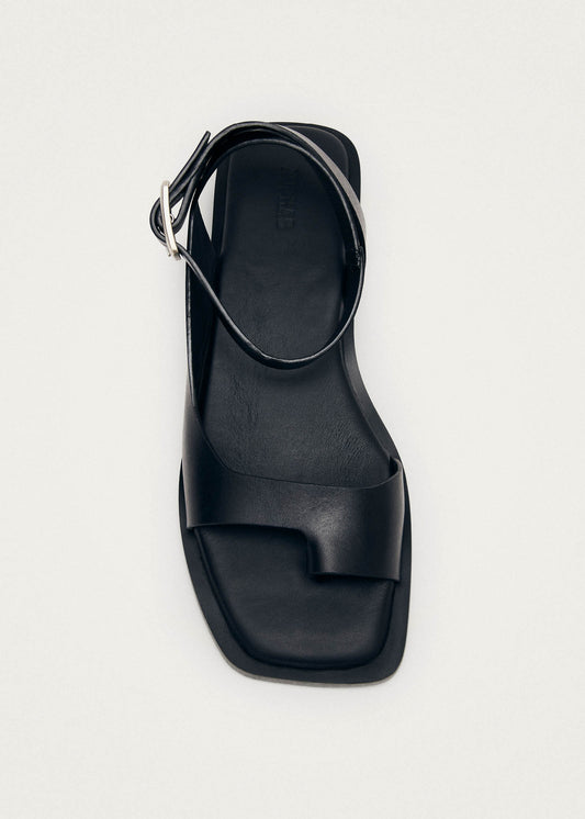 Tebas Black Leather Sandals-image