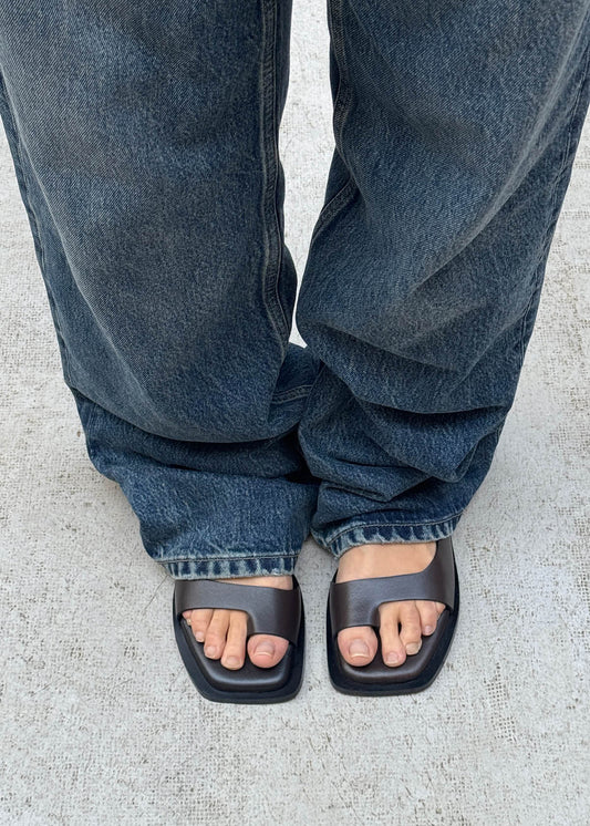 Tebas Brown Leather Sandals-image