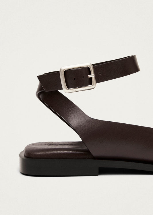 Tebas Brown Leather Sandals-image