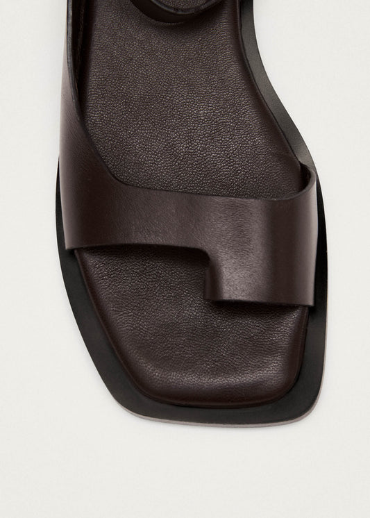 Tebas Brown Leather Sandals-image