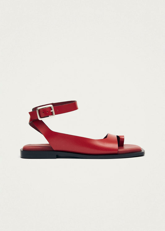 Tebas Red Leather Sandals-image