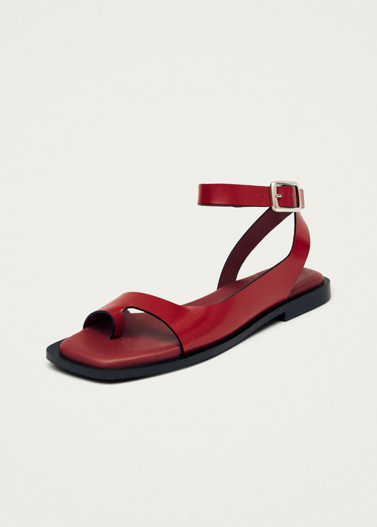 Tebas Red Leather Sandals-image