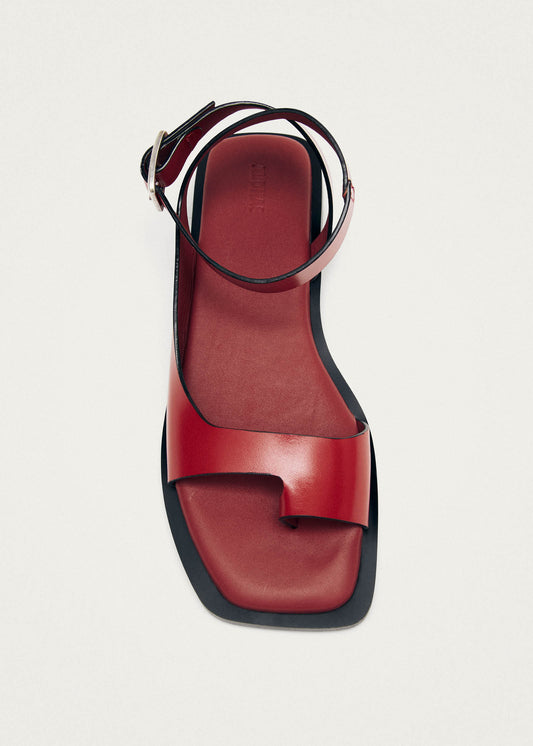 Tebas Red Leather Sandals-image