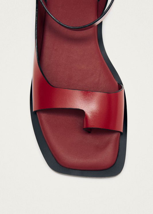 Tebas Red Leather Sandals-image